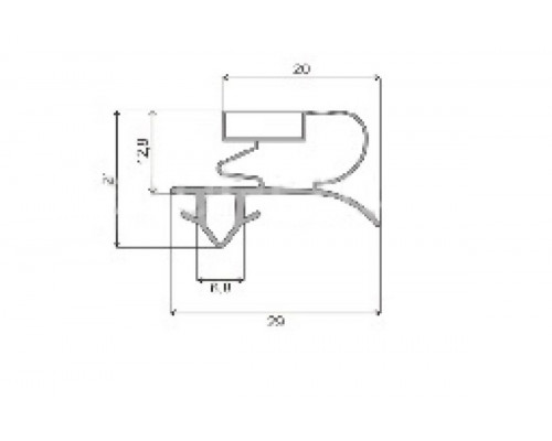 Уплотнитель 660х570 холодильника Whirlpool Вид профиля ЕК