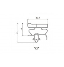 Уплотнитель холодильника Beko 520x1025, профиль ОМ