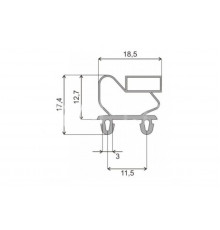 Уплотнитель двери 1545x655 мм холодильника профиль ПР