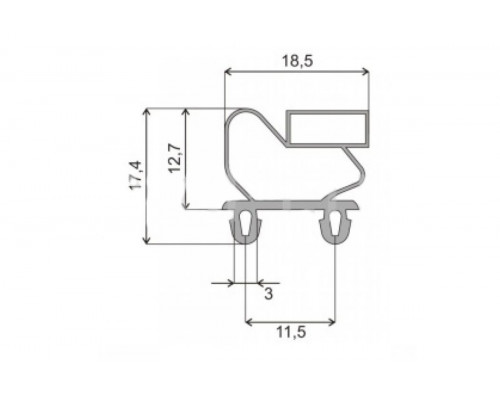 Уплотнитель двери 1545x655 мм холодильника профиль ПР