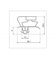 Уплотнитель холодильника 650x1120мм Профиль Skycold