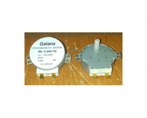 Мотор вращения поддона СВЧ Galanz 220/240V, 5RPM 4W H=12mm пластиковый шток