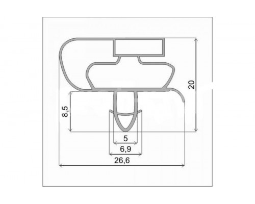 Уплотнитель 650x710 мм для холодильника профиль Атлант(паз)