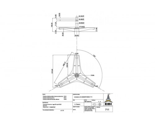 Крестовина барабана EBI cod711 стиральной машины 4434ER1003C