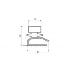 Уплотнитель двери холодильника 580x1050mm Профиль Р1