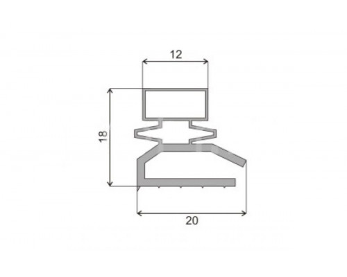 Уплотнитель двери холодильника 580x1050mm Профиль Р1