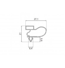 Уплотнитель для холодильника профиль E3 2000мм с магнитом