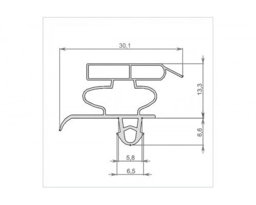 Уплотнитель холодильника 570x980мм Профиль Ин-паз