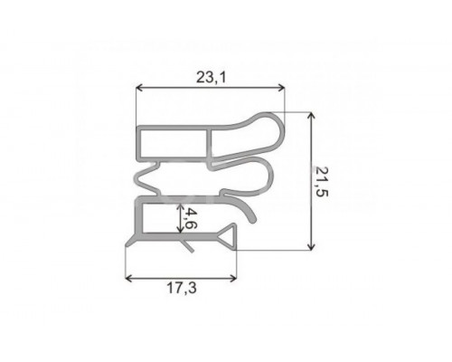 Уплотнитель 520х1020 Zanussi 520х1020 профиль ПС