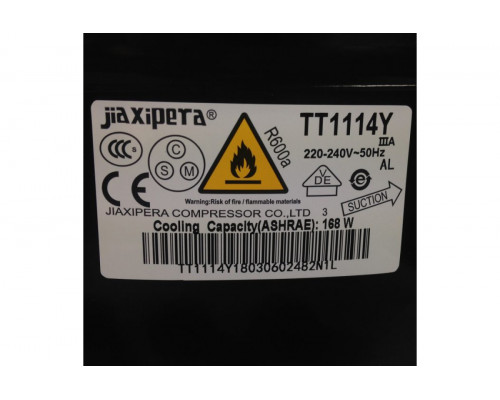 Компрессор Jiaxipera T1114YE R600a (Вт при -23.3° 168W) HMK95AA