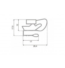 Уплотнитель двери холодильника 560x860мм профиль МА