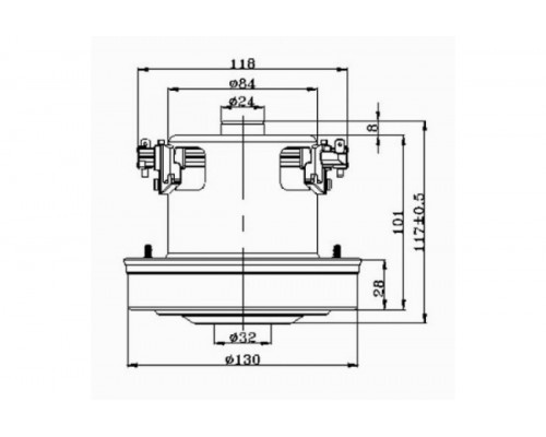 Мотор пылесоса HWX-CG08 1800W, H=117мм, D=130мм