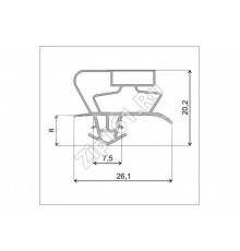 Уплотнитель холодильника 520x730мм Профиль Skycold
