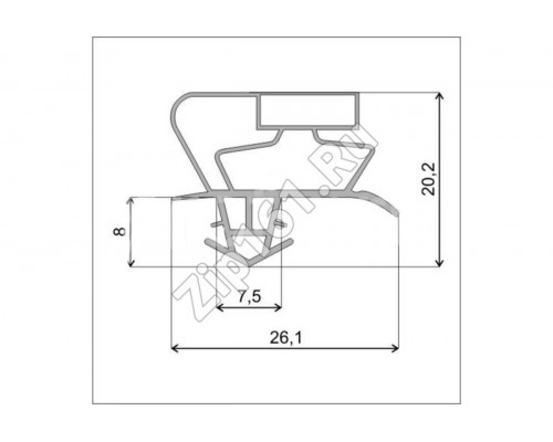 Уплотнитель холодильника 520x730мм Профиль Skycold