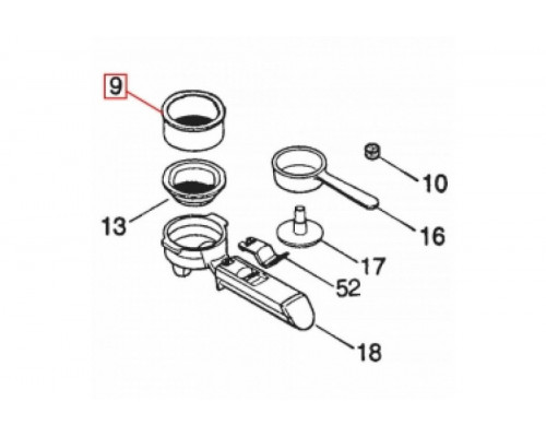 Фильтр в рожок кофеварки для Delonghi ЕС на 2 чашки 607731