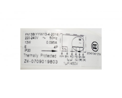 Внутренний мотор кондиционера FN13B (YYW13-4-2016) 220-240V 50Hz 4P 13W 0.095A