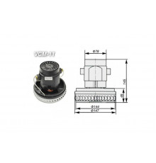 Мотор пылесоса моющего 1200W, H-145, D-144 низкий Китай VCM-11