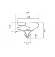 Уплотнитель 575x735 холодильника морозильной камеры, профиль: