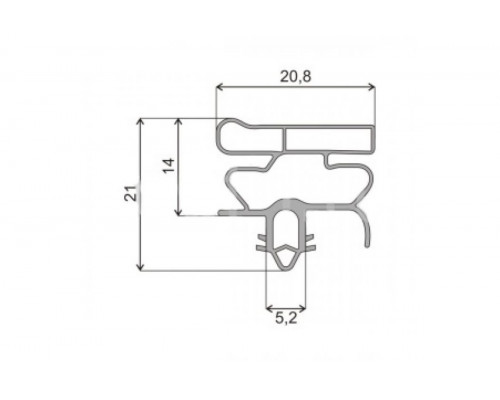 Уплотнитель двери 675x1120 профиль ОМ