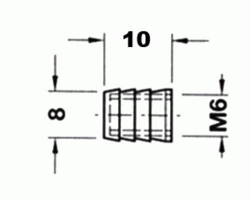 BU61 Муфта М6, D8х10мм, пластик 1 шт.