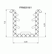 Уплотнитель ПП для алюминиевого профиля FIRMAX вставка 4 мм, L=3000 мм 1 шт.