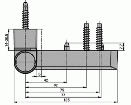 Петля дверная PS 27 17-20,5/105-42 RAL 9005 чер. 1 шт.