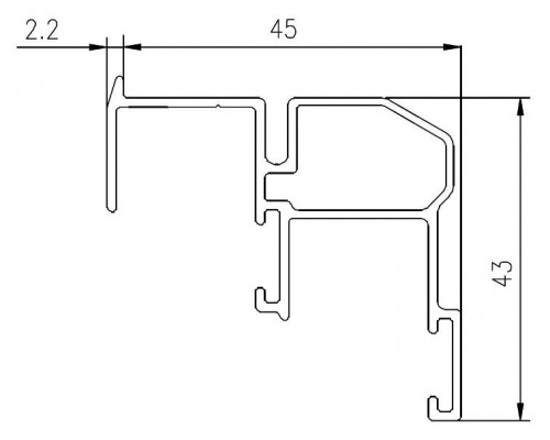 FM509 Направляющая нижняя, накладной монтаж, серебро, L=5000 мм, FIRMAX. 1 шт.