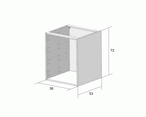 Корпус напольный 30*53*72, 1 полка