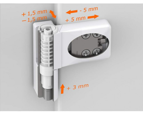 Петля дверная ELEMENTIS серия IQ Mini 16-19 мм, Белый RAL9016 1 ком.