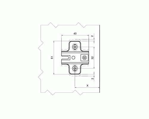 Планка монтажная Firmax для пететель серии Slide-on, H=0, евровинт 1 шт.