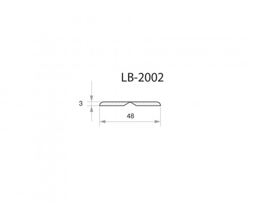 Профиль МДФ AGT LB-2002 3*48*2800 мм, под покраску (матовый белый 866) 1 шт.