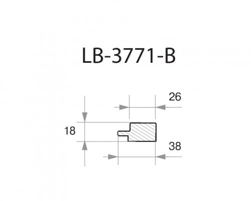 Профиль МДФ AGT LB-3771-B 18*38*2800 мм, под покраску (матовый белый 866) 1 шт.