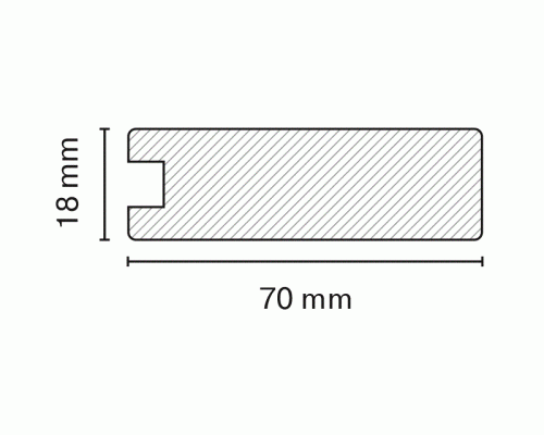 Профиль MP-1018 МДФ AGT SUPRAMAT 18*70*2800 мм, супермат белый снежный 3012 1 шт.