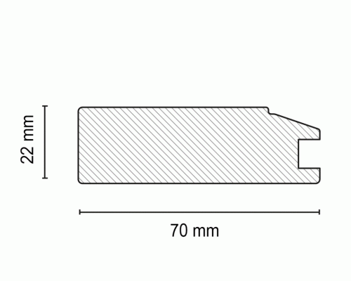 Профиль MP-5176 МДФ AGT SUPRAMAT 22*70*2800 мм, супермат, серый лед 3021 1 шт.