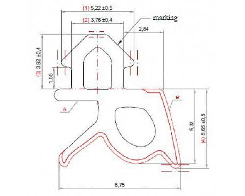 Уплотнитель совместим с профилем 002 (стеклопакет), EPDM, чёрный цена за 1 метр