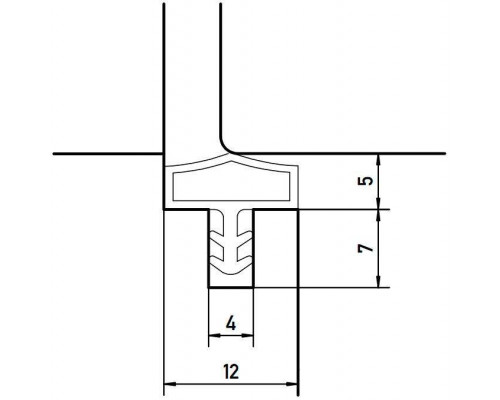 Уплотнитель контурный для межкомнатных дверей DEVENTER, ТПЕ, белый цена за 1 метр