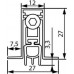 Уплотнитель пороговый, длина 820 мм, в паз 12x27х7,5 мм